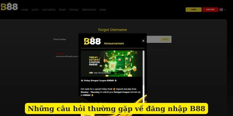 Những câu hỏi thường gặp về đăng nhập B88